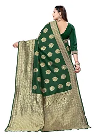 Alluring Green Silk Blend Woven Design Women Saree with Blouse piece-thumb1