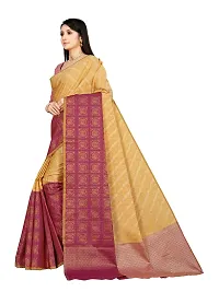 Alluring Yellow Silk Blend Woven Design Women Saree with Blouse piece-thumb3