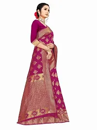 Alluring Purple Silk Blend Woven Design Women Saree with Blouse piece-thumb2