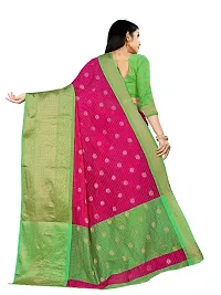 Alluring Pink Silk Blend Woven Design Women Saree with Blouse piece-thumb1