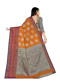 Alluring Orange Silk Blend Woven Design Women Saree with Blouse piece-thumb1