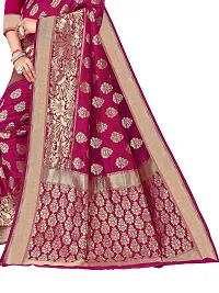 Alluring Pink Silk Blend Woven Design Women Saree with Blouse piece-thumb2