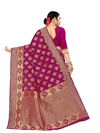 Alluring Purple Silk Blend Woven Design Women Saree with Blouse piece-thumb1