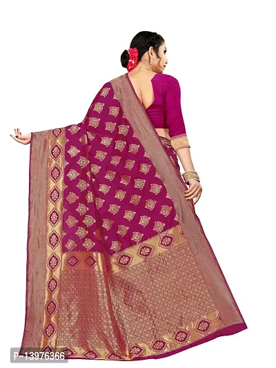 Alluring Purple Silk Blend Woven Design Women Saree with Blouse piece-thumb2