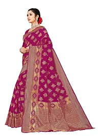 Alluring Purple Silk Blend Woven Design Women Saree with Blouse piece-thumb3