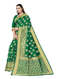 Alluring Light Green Silk Blend Woven Design Women Saree with Blouse piece-thumb3