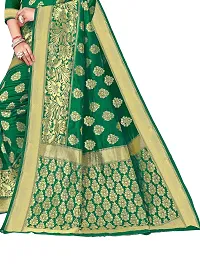 Alluring Light Green Silk Blend Woven Design Women Saree with Blouse piece-thumb2