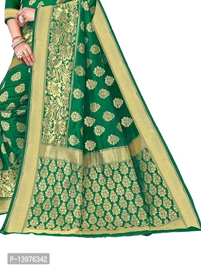 Alluring Light Green Silk Blend Woven Design Women Saree with Blouse piece-thumb3