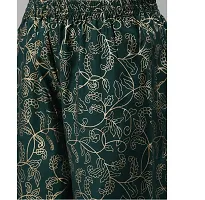 Women's Beautiful Green Rayon Printed Kurta Bottom Set-thumb2