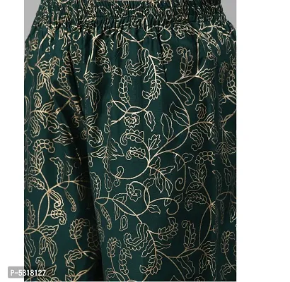 Women's Beautiful Green Rayon Printed Kurta Bottom Set-thumb3