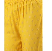 Women's Beautiful Yellow Rayon Printed Kurta, Bottom and Dupatta Set-thumb2