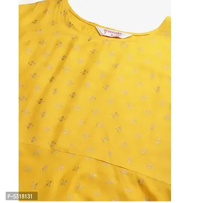Women's Beautiful Yellow Rayon Printed Kurta, Bottom and Dupatta Set-thumb2