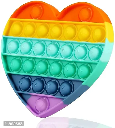 Croissance Rainbow Pop It Fidget Toy With Popping Sounds Autism Special Needs Stress Reliever Bpa Free Silicone Push Bubbles For Kids Adults Heart Rainbow