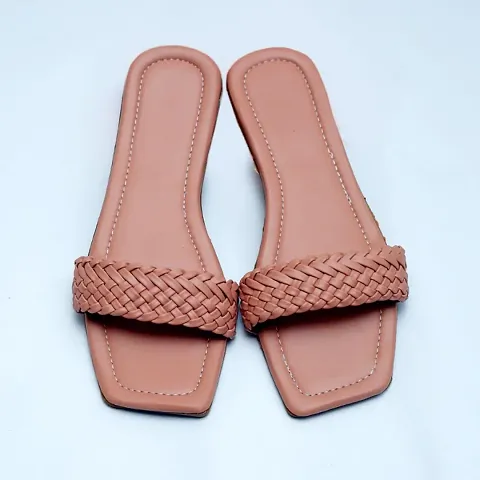 Elvin Womens Ethnic Slip On Flat Flip Flop Chappals Fashionable Slippers