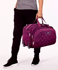 Skyfa 60L Strolley Duffel Bag - 60L (Expandable) Luggage Travel Duffel Bag with two wheels Duffel With Wheels - Purple - Large Capacity-thumb3