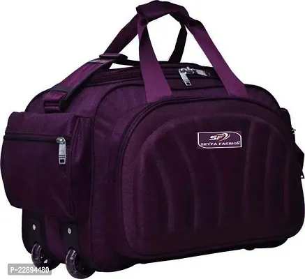 Skyfa 65 L Strolley Duffel Bag - 60L (Expandable) Luggage Travel Duffel Bag with two wheels Duffel With Wheels - Purple - Large Capacity-thumb0