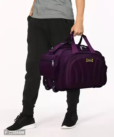 Skyfa 65 L Strolley Duffel Bag - 60L (Expandable) Luggage Travel Duffel Bag with two wheels Duffel With Wheels - Purple - Large Capacity-thumb4