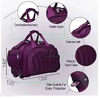 Skyfa 65 L Strolley Duffel Bag - 60L (Expandable) Luggage Travel Duffel Bag with two wheels Duffel With Wheels - Purple - Large Capacity-thumb2