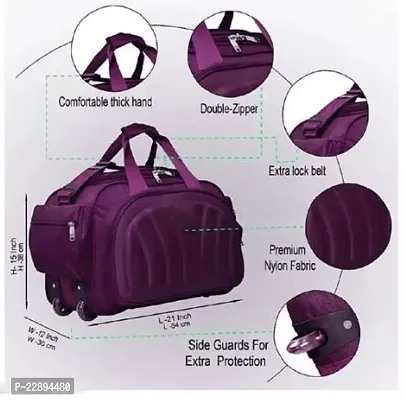 Skyfa 65 L Strolley Duffel Bag - 60L (Expandable) Luggage Travel Duffel Bag with two wheels Duffel With Wheels - Purple - Large Capacity-thumb3