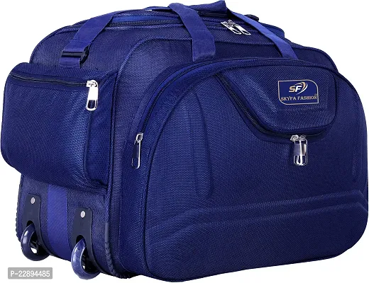 Skyfa 60 L Strolley Duffel Bag - 60L (Expandable) Luggage Travel Duffel Bag with two wheels Duffel With Wheels - Blue - Large Capacity-thumb0