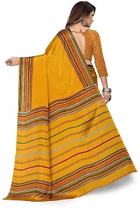 Elegant Mustard Silk Blend Saree With Blouse Piece For Women-thumb1