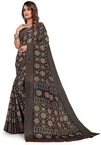 Elegant Black Silk Blend Saree With Blouse Piece For Women-thumb1