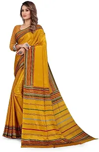 Elegant Mustard Silk Blend Saree With Blouse Piece For Women-thumb2