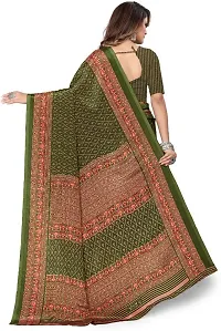 Elegant Green Silk Blend Saree With Blouse Piece For Women-thumb1