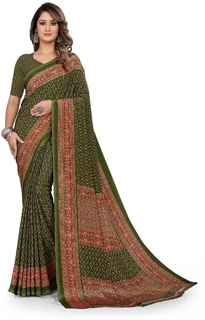 Elegant Silk Blend Saree with Blouse piece 