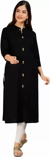 Women's Rayon Straight Solid Casual Kurta/Kurti