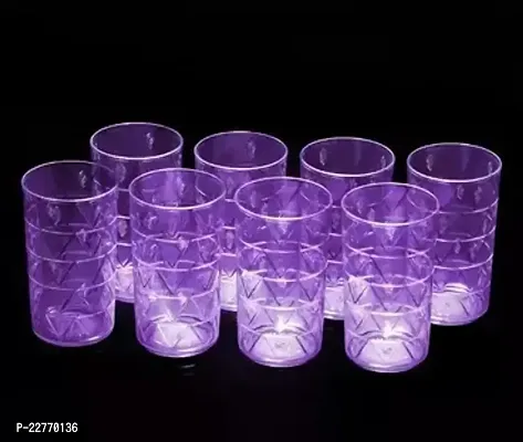Useful Glass Plastic Glass Set Purple, ,300 Ml, Pack Of 8