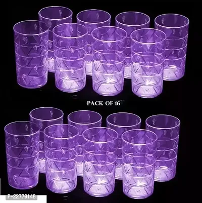 Useful Wine Glass Plastic Glass Set-Purple ,300 Ml, Pack Of 16-thumb0