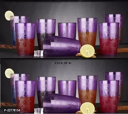 Useful Wine Glass Plastic Glass Set-Purple ,300 Ml, Pack Of 16