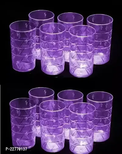 Useful Glass Plastic Glass Set Purple, ,300 Ml, Pack Of 12