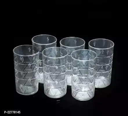 Useful Wine Glass Plastic Glass Set- White ,300 Ml, Pack Of 6-thumb0