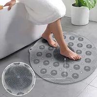 Round Non-Slip Shower Bath Mat Round Bathroom Floor Mats Anti Slip Mat for Silicone Mat Bathroom Shower Foot Massager Silicone Bathroom Mat Pack of 1 ..-thumb1