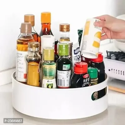 Utensil Kitchen Rack Plastic 360deg; Rotating Kitchen Spice Cosmetic Holder Organizer Rack Tray