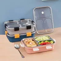 Leak Proof 3 Compartment Steel Lunch Box for Adult Kids 3 Containers Lunch Box 3 Containers Lunch Box-thumb2