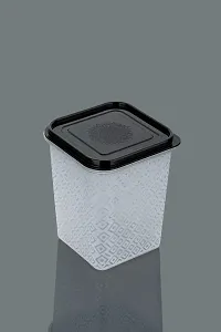 Eaching Plastic Square Container Set for Kitchen Storage 1100ml Containers pack of 06-thumb1