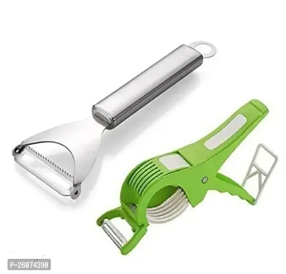 Combo of y shaped ss peeler and vegetable cutter pack of 2