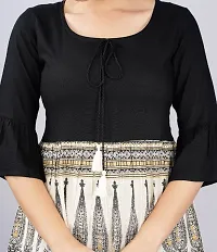 Casual Bell Sleeves Printed Women Black Top-thumb2