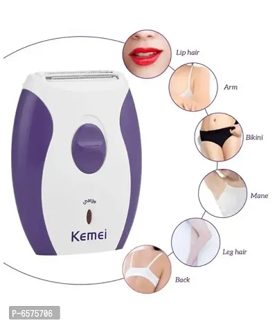 Kemei 280R Rechargeable Hair Remover Shaver Twin Blades Body Face Bikini Underarm Shaving Razor for Women-thumb2