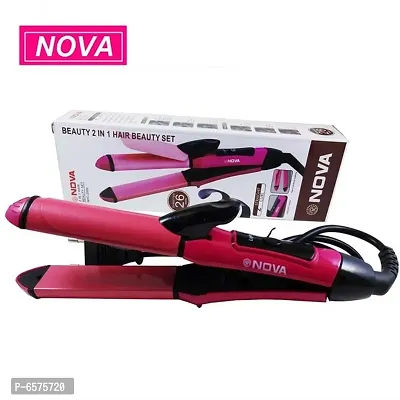 Nova Professional 2in1 Hair Straightener and Hair Curler for women-NV2009, Nova 2in1 Hair Beauty Set for Women-2009.-thumb0