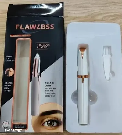 FLOWLESS BROWS, Eyebrow Hair Shaver for women,18k Gold Plated Battery Operated Eyebrow hair Remover for women. Battery not Included.-thumb0