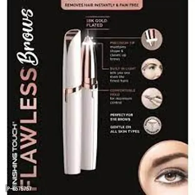 FLOWLESS BROWS, Eyebrow Hair Shaver for women,18k Gold Plated Battery Operated Eyebrow hair Remover for women. Battery not Included.-thumb2