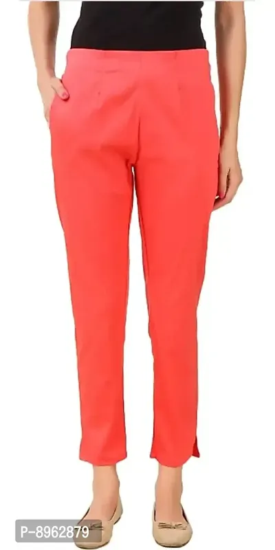 Trend Level Solid Cotton Trouser for Women  Grils (XXL, Gajri)