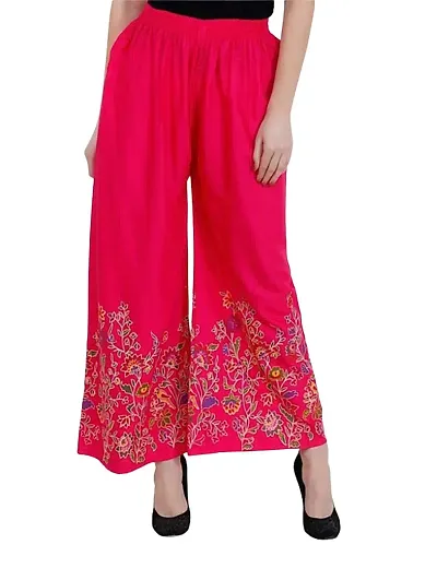 Trend Level Rayon Flower Print Palazzo for Women & Girl