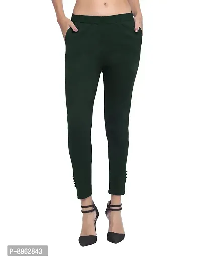 TREND LEVEL Women's Straight Pants (XL, Green)