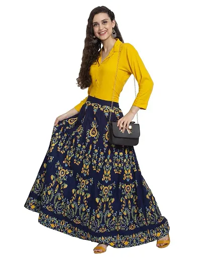 Trend Level Rayon Printed Skirts and Shirt Women & Girls