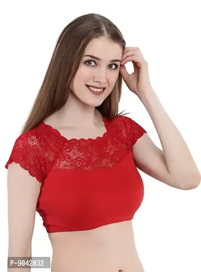 Classic Cotton Lycra Solid Blouses for Women-thumb0
